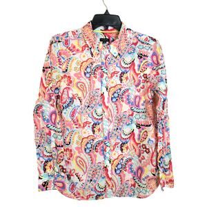 Talbots Multicolor Paisley Button-Up Blouse